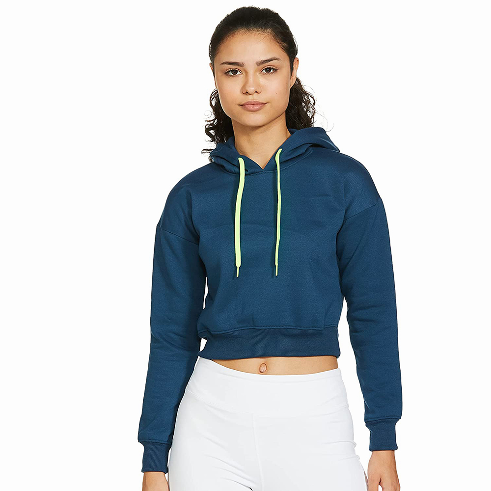 National Apparels Cotton Best Selling Women Crop Top Hoodie Professional Quality 100% Polyester Cotton Made Crop Top Hoodies For Women