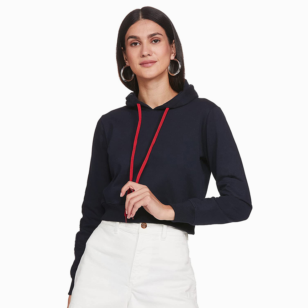 National Apparels Cotton Best Selling Women Crop Top Hoodie Professional Quality 100% Polyester Cotton Made Crop Top Hoodies For Women