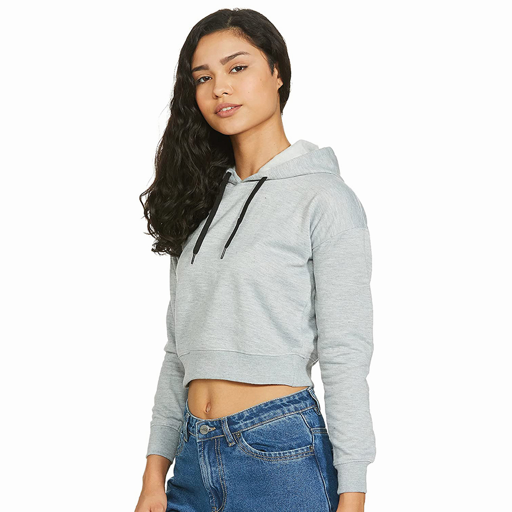 National Apparels Cotton Best Selling Women Crop Top Hoodie Professional Quality 100% Polyester Cotton Made Crop Top Hoodies For Women