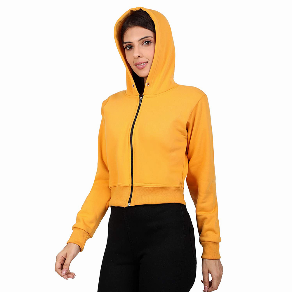 National Apparels Cotton Best Selling Women Crop Top Hoodie Professional Quality 100% Polyester Cotton Made Crop Top Hoodies For Women