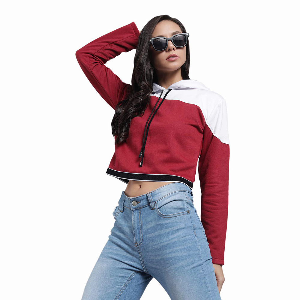 National Apparels Cotton Best Selling Women Crop Top Hoodie Professional Quality 100% Polyester Cotton Made Crop Top Hoodies For Women
