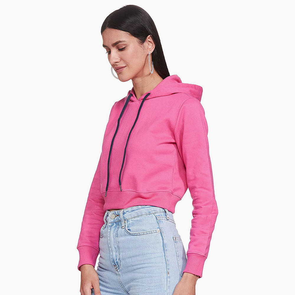 National Apparels Cotton Best Selling Women Crop Top Hoodie Professional Quality 100% Polyester Cotton Made Crop Top Hoodies For Women