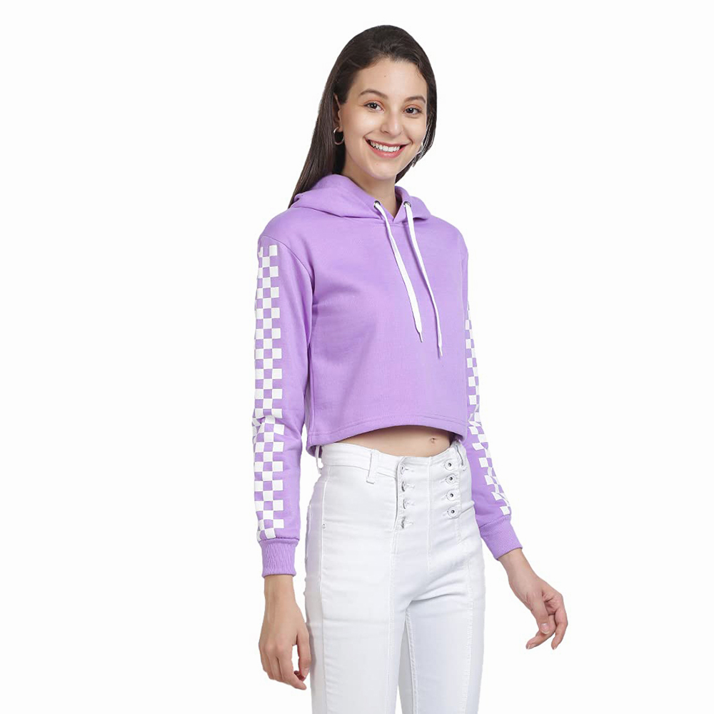National Apparels Cotton Best Selling Women Crop Top Hoodie Professional Quality 100% Polyester Cotton Made Crop Top Hoodies For Women