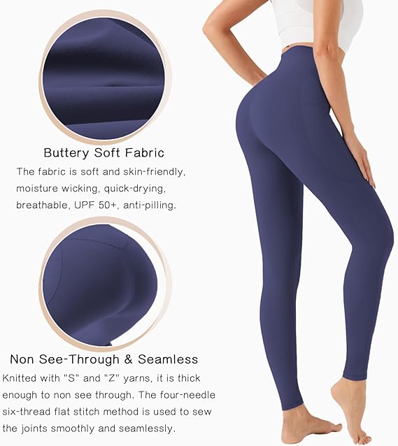 National Apparels Women's Soft High Waisted Leggings Tummy Control Yoga Pants High waist butt lifting custom yoga pants