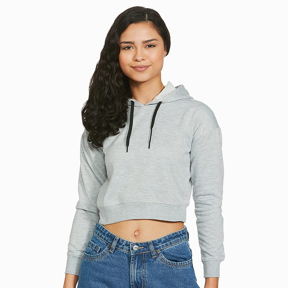 National Apparels Cotton Best Selling Women Crop Top Hoodie Professional Quality 100% Polyester Cotton Made Crop Top Hoodies For Women